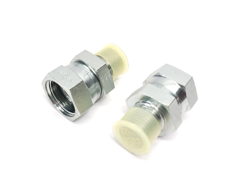 Parker 0107-8-12 Port Adapter Fitting 1/2-14 Male NPT To 3/4-14 Pipe Swivel 2PK - Maverick Industrial Sales