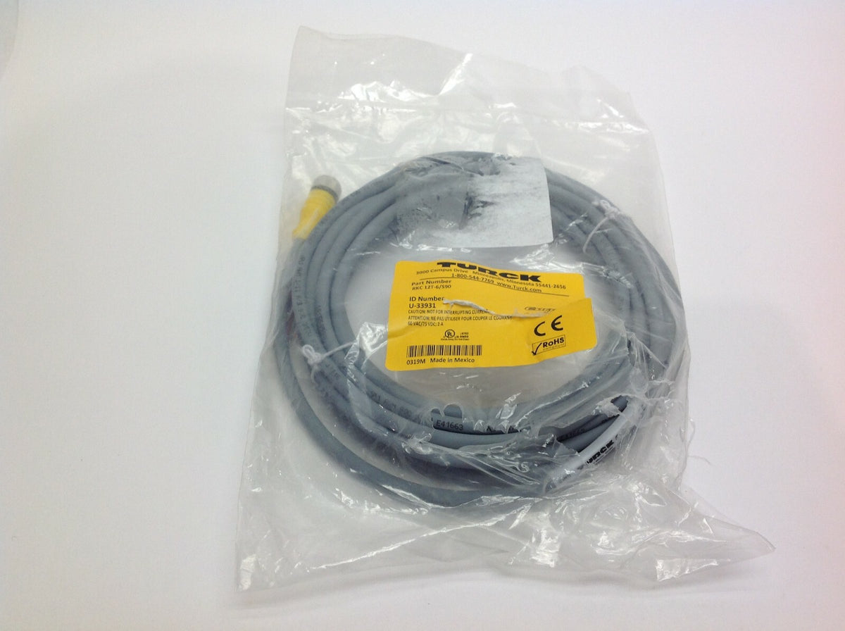 RKC 12T-6/S90 | Turck Molded Cordset Eurofast U-33931 12 Pin Female To Free End - New – Open box - Maverick Industrial Sales