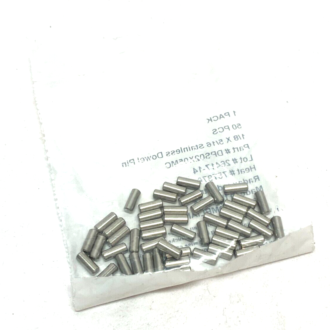 Radax Industries DPS02X05MC Stainless Steel Dowel Pin 1/8" x 5/16" PKG OF 50 - Maverick Industrial Sales