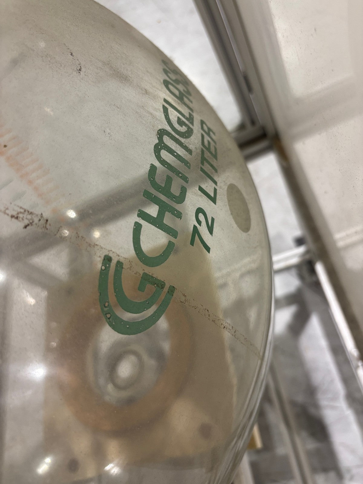 72L | Chemglass Reactor Flask with varios fixtures and attachments, 72 Liter - Used - Maverick Industrial Sales