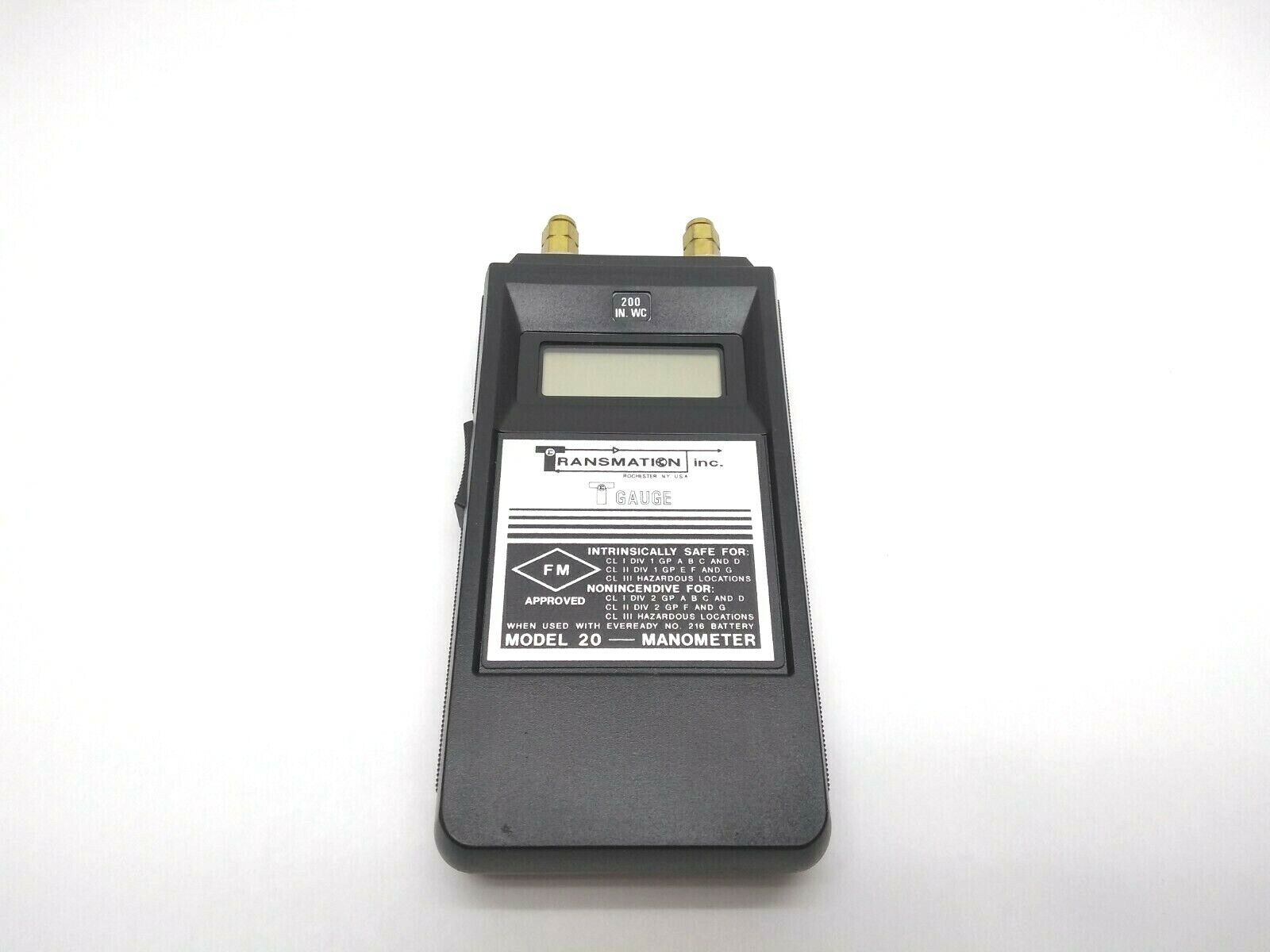 20113 | Transmation Inc. Model 20 Manometer T-Gauge - Used - Maverick Industrial Sales