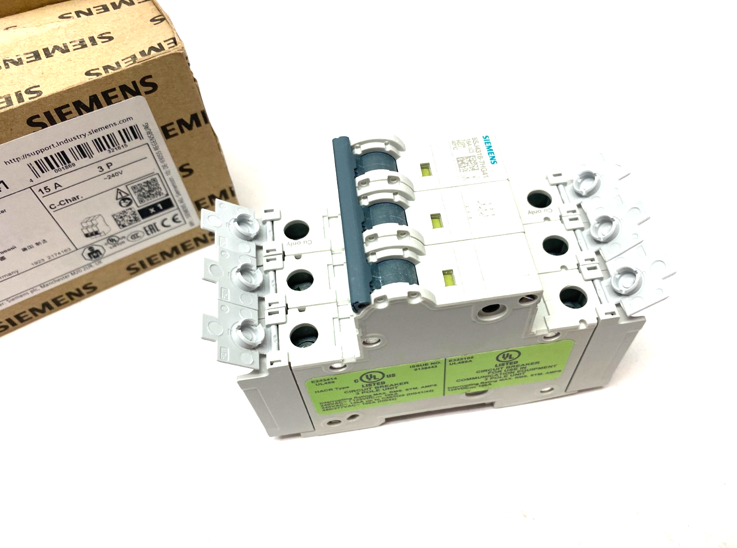 Siemens 5SJ4318-7HG41 Miniature Circuit Breaker 3-Pole 15A C-Char. - Maverick Industrial Sales