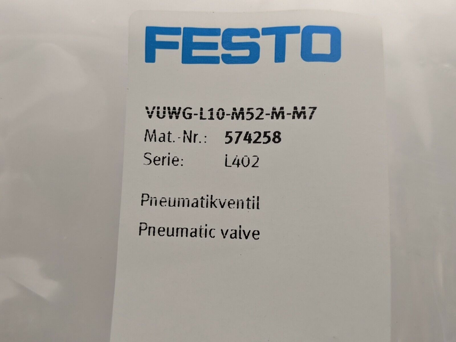 Festo VUWG-L10-M52-M-M7 Pneumatic Valve 574258 - Maverick Industrial Sales