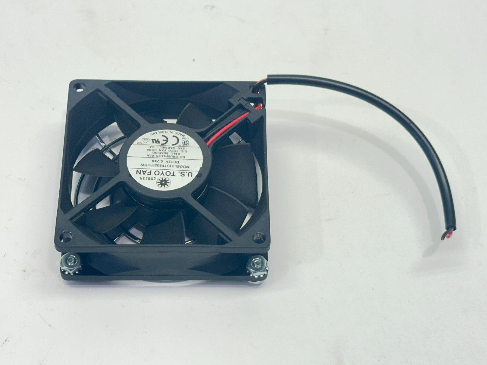 U.S. Toyo Fan USTF802512HW DC Brushless Fan 0.24A 12VDC - Used - Maverick Industrial Sales