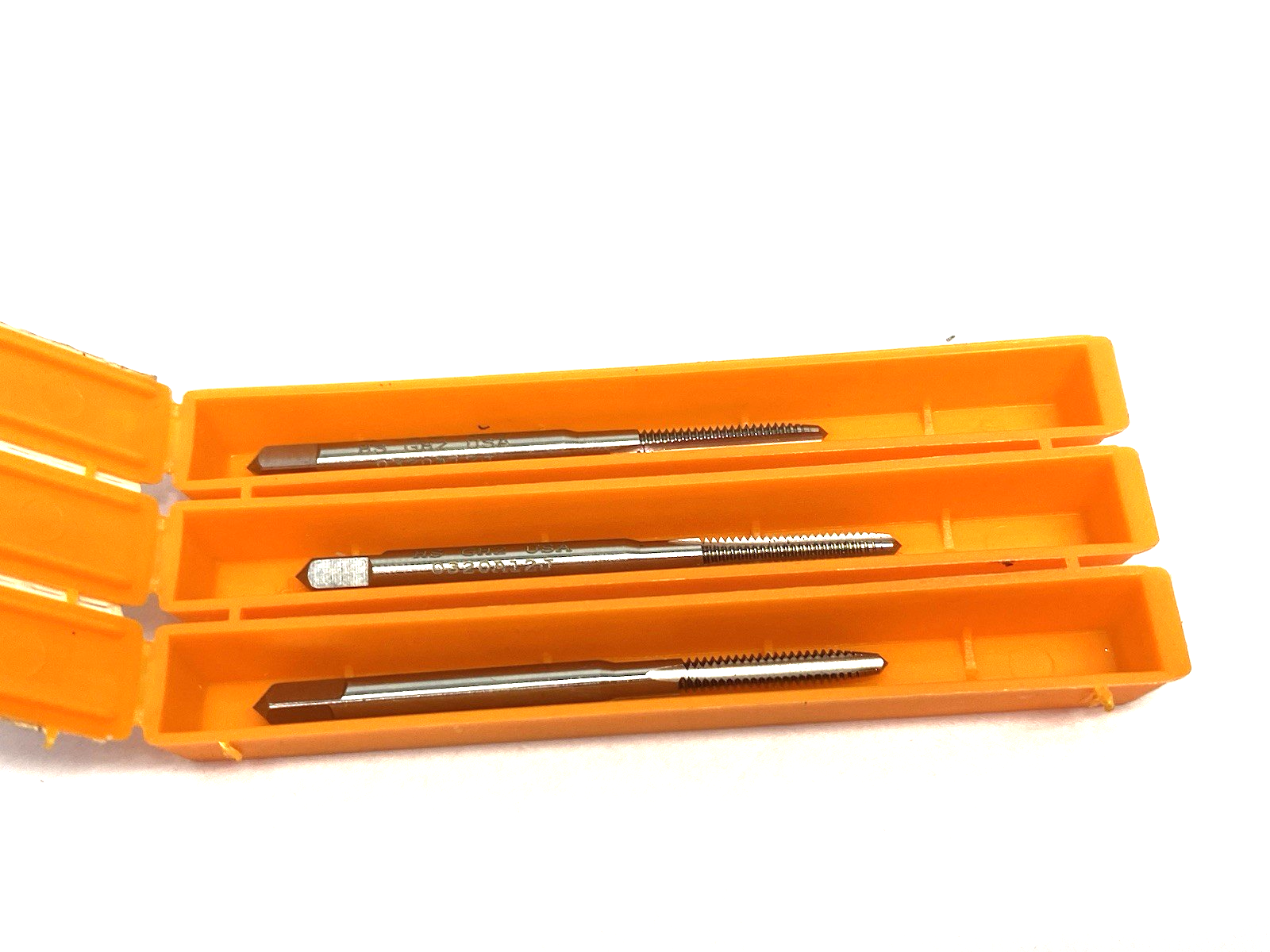 77429678 | Hertel Straight Flute Tap: #4-40 UNC, 3 Flute, Plug Chamfer, LOT OF 3 - New – Open box - Maverick Industrial Sales
