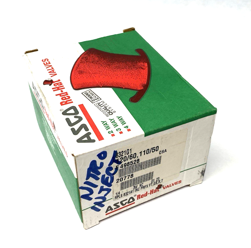 8321G1 | ASCO Red Hat 3-Way Normally Closed Solenoid Valve 1/4" Pipe 20778 - New – Open box - Maverick Industrial Sales
