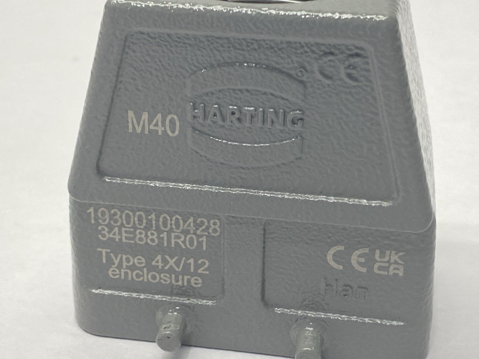 19300100428 | Harting Heavy Duty Han B Hood Top Entry HC 4 Pegs M40 - New Other - Maverick Industrial Sales