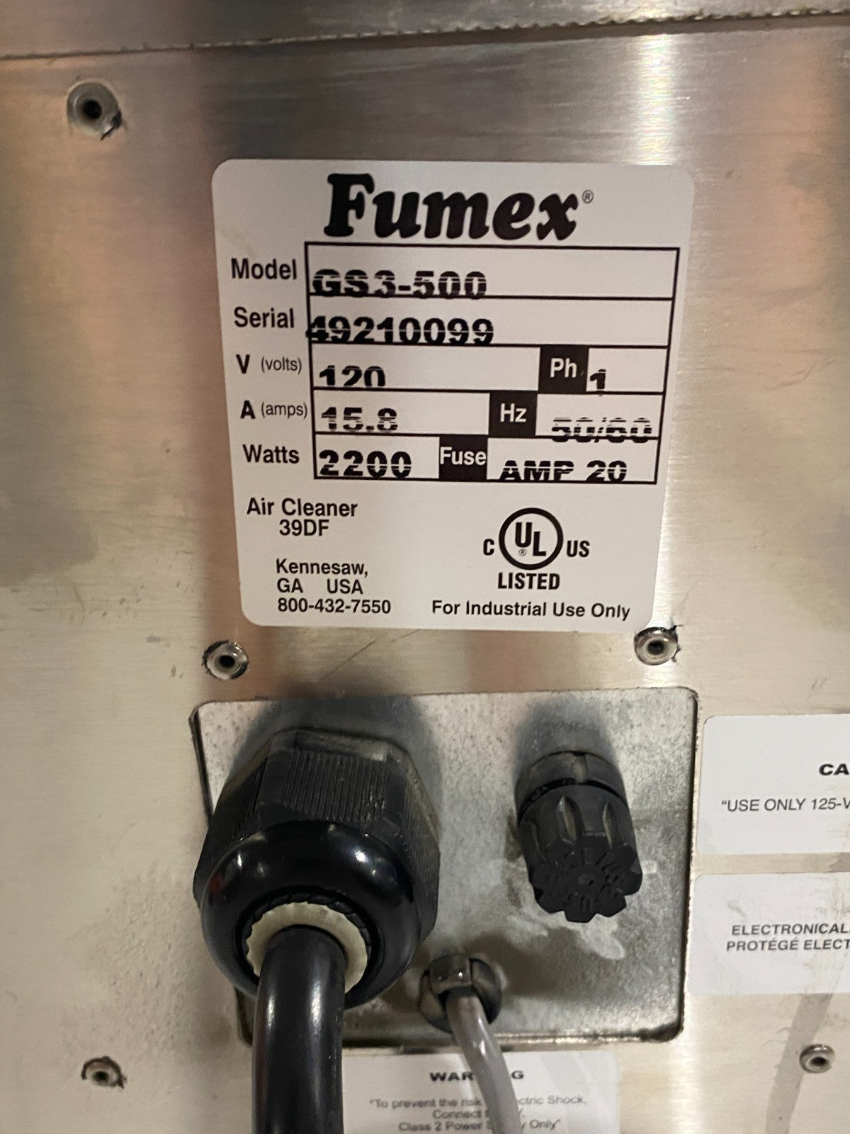 Fumex GS3-500 Air Filtration Fume Extractor Unit - Maverick Industrial Sales