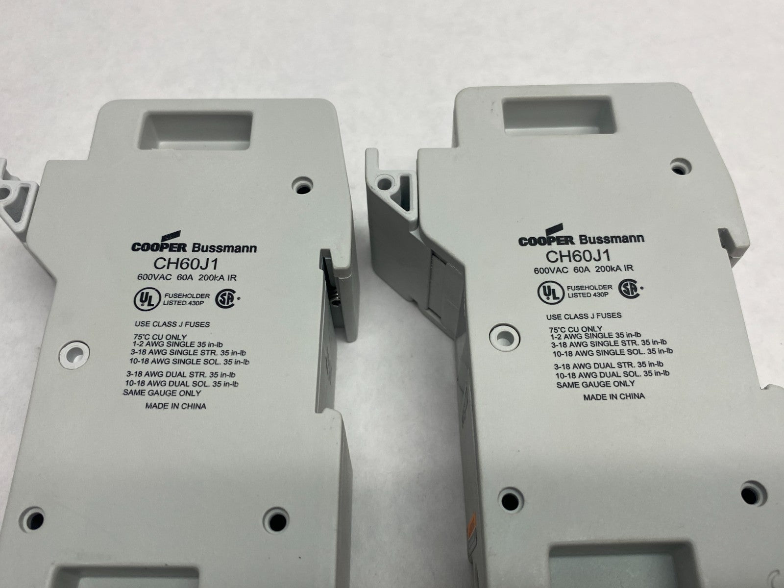 CH60J1 | Cooper Bussmann Fuse Holder 600VAC 60A LOT OF 2 - Used - Maverick Industrial Sales