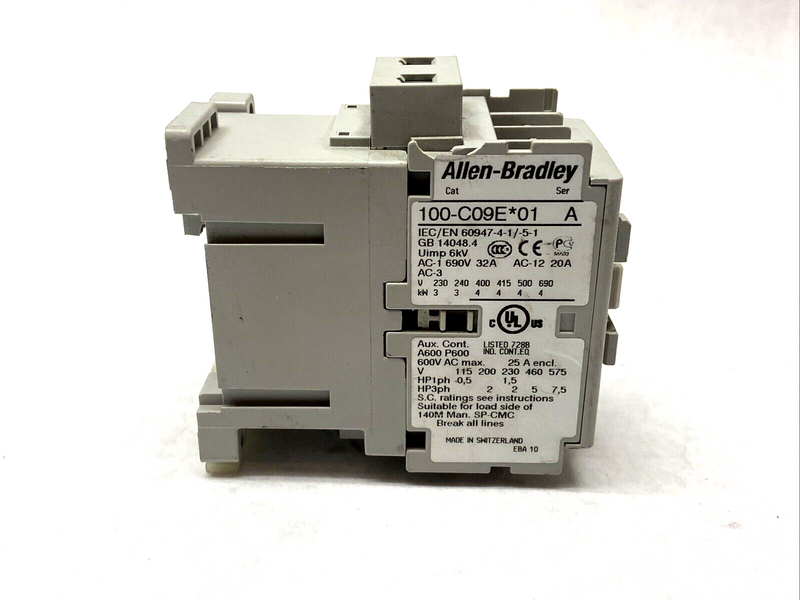 Allen Bradley 100-C09EJ01 Ser. A Contactor 1NC IEC 9A 3P 24VDC Electronic Coil - Maverick Industrial Sales