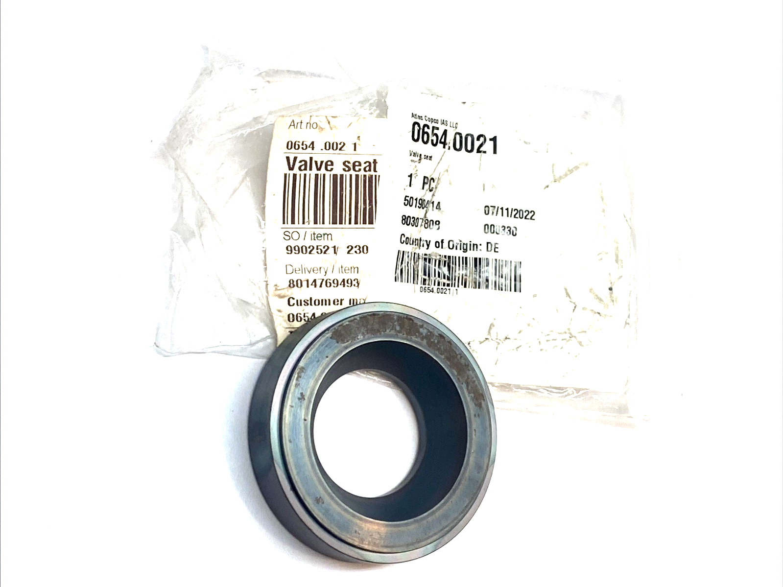 Atlas Copco 0654.0021 Valve Seat - Maverick Industrial Sales