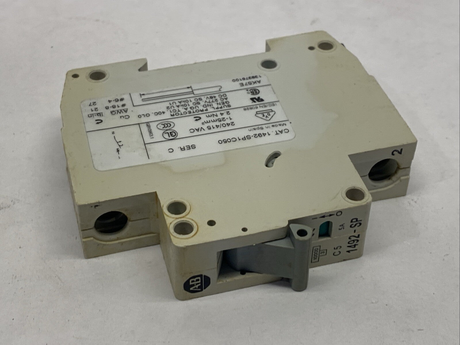 Allen Bradley 1492-SP1C050 Ser C Breaker Miniature 5A 277VAC 48VDC 1P - Maverick Industrial Sales