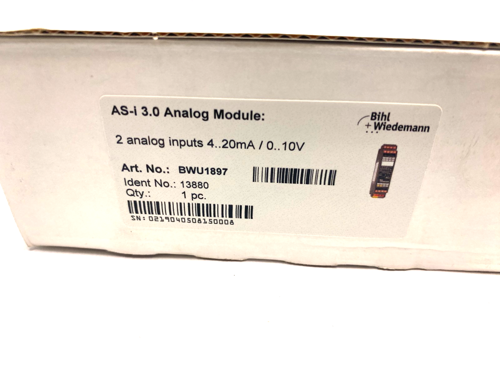Bihl+Wiedemann BWU1897 AS-i Analog Module, 2 Analog Inputs 13880 - Maverick Industrial Sales