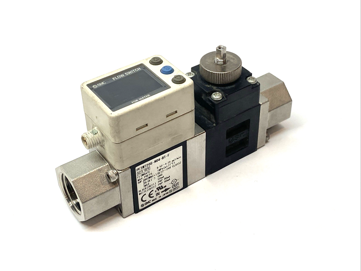 SMC PF3W720S-N04-BT-F Flow Switch IFW/PFW 0.52-4.23gal/min MISSING KNOB - Maverick Industrial Sales