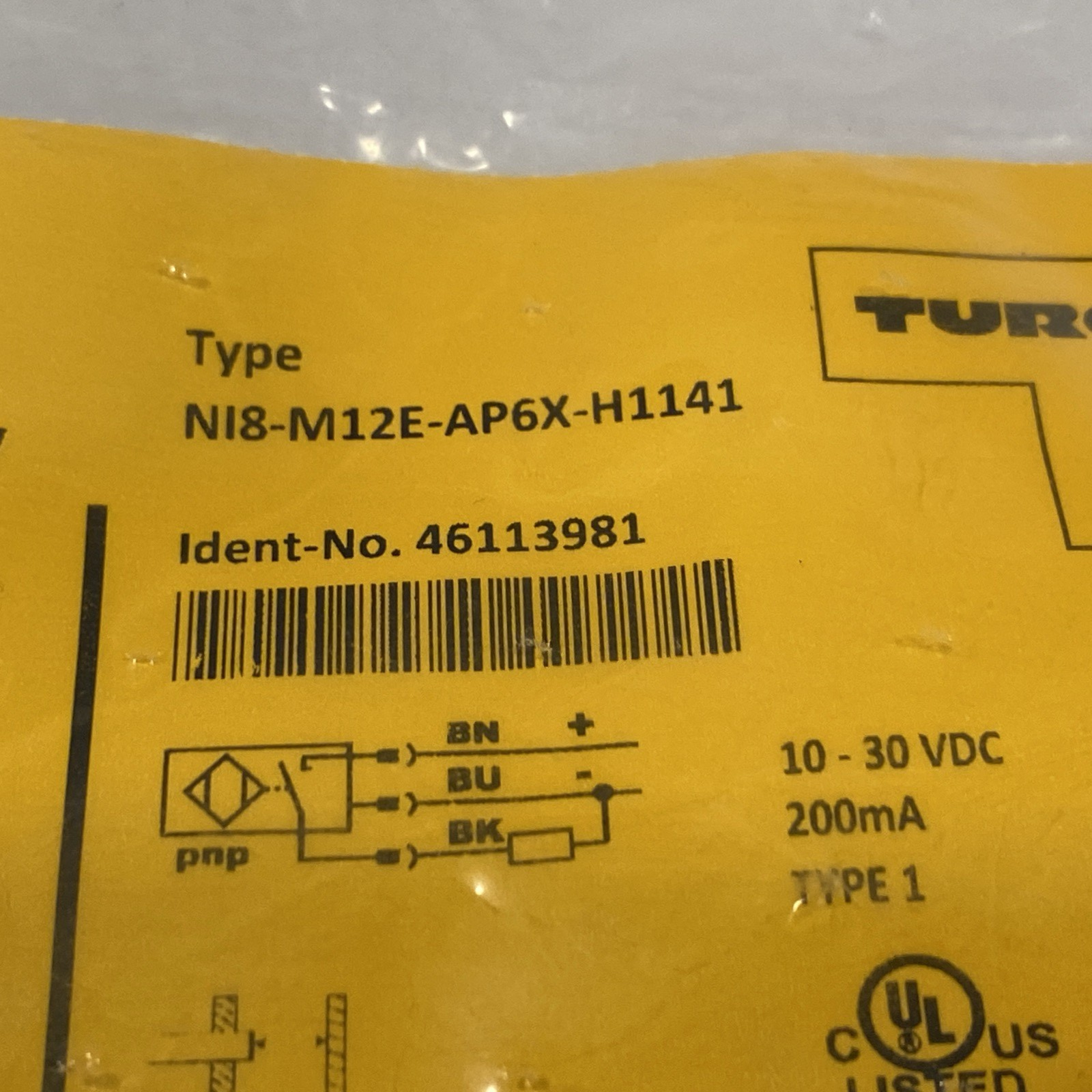 Turck NI8-M12E-AP6X-H1141 Inductive Proximity Sensor 46113981 MISSING NUT - Maverick Industrial Sales