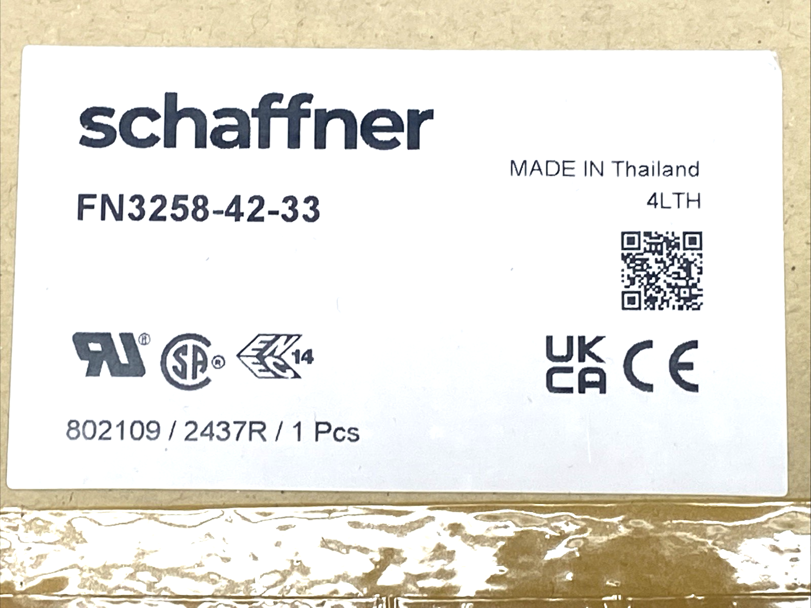 Schaffner FN3258-42-33 Ultra-Compact 3-Phase Power Line Filter 42A 480VAC - Maverick Industrial Sales