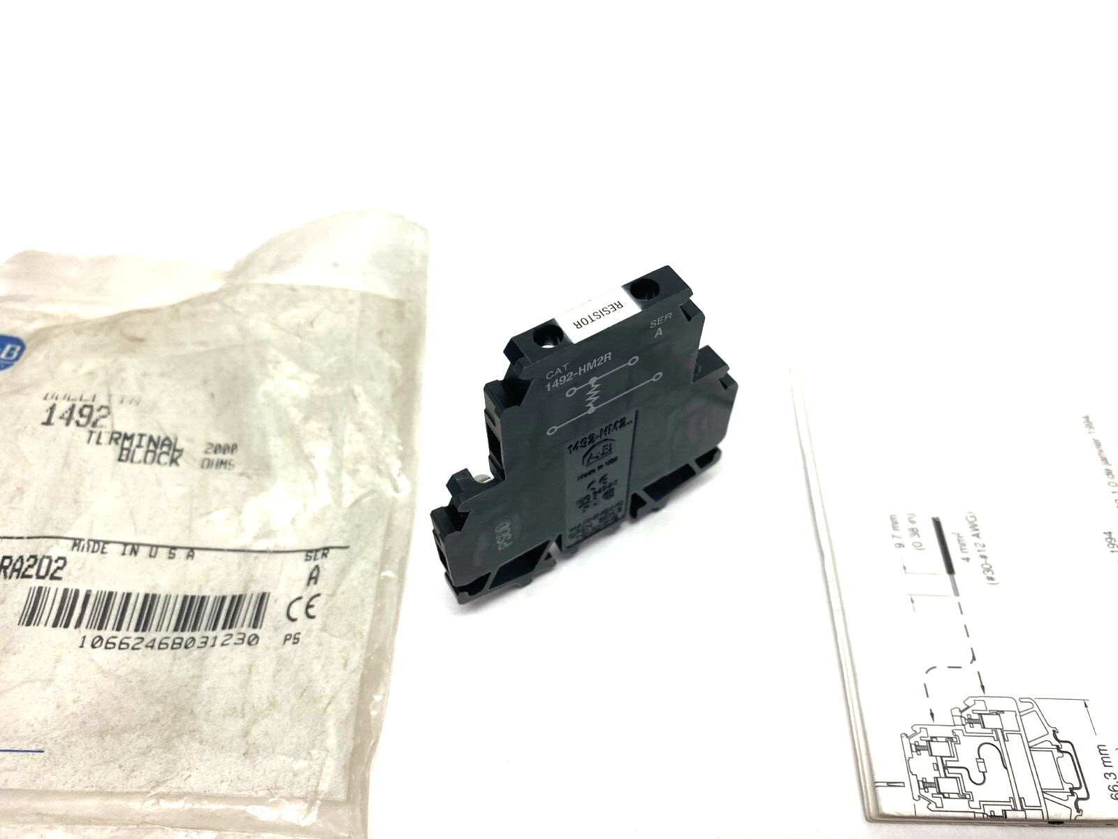 Allen Bradley 1492-HM2RA202 Ser. A Double Circuit Resistor Terminal Block BLACK - Maverick Industrial Sales