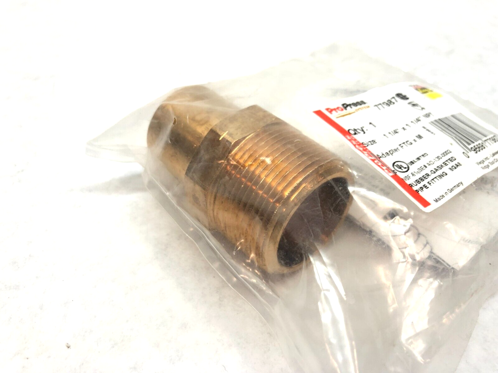 Viega 77987 ProPress Adapter Fitting, 1-1/4" x 1-1/4" FTG x M, Male - Maverick Industrial Sales