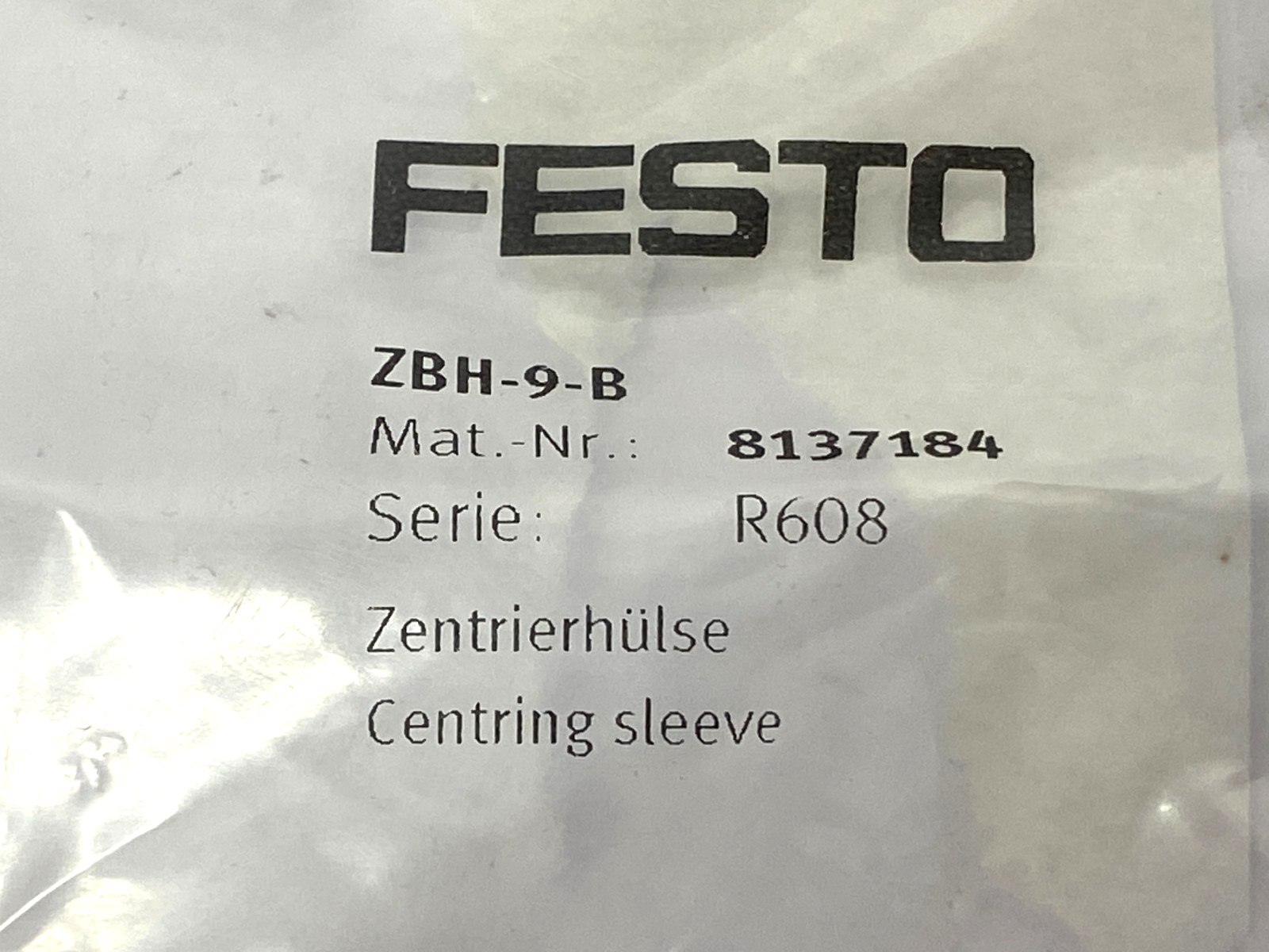 Festo ZBH-9-B Centering Sleeve 8137184 PACK OF 10 - Maverick Industrial Sales
