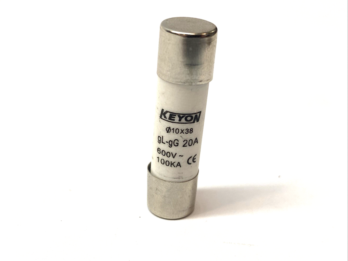 Keyon gL-gG 20A Industrial Fuse 38x10mm 600V LOT OF 3 - Maverick Industrial Sales
