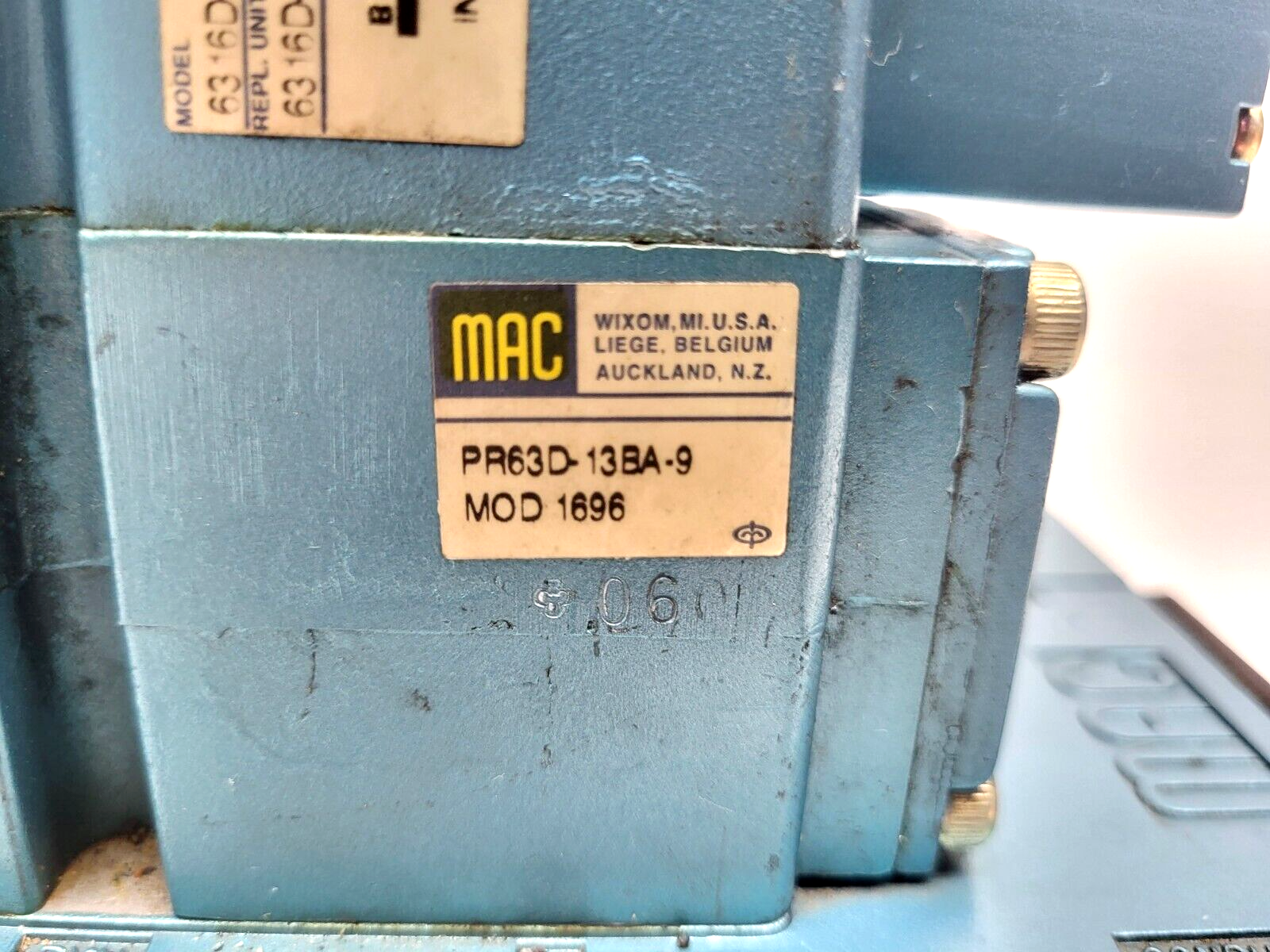 Mac Valves PR63D-13BA-9 Regulator Valve w/ 6316D-611-PM-501DA9 PME-501DAAG - Maverick Industrial Sales