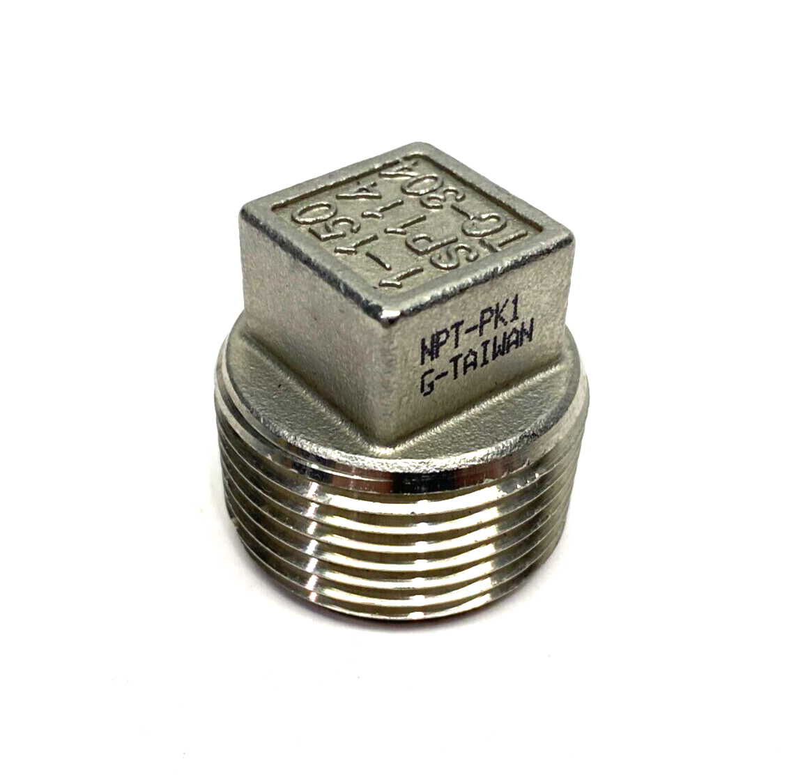 NPT-PK1 Threaded Square Head Plug 1" NPT 304 Steel, SP114, TC-304, 1-150 - Maverick Industrial Sales