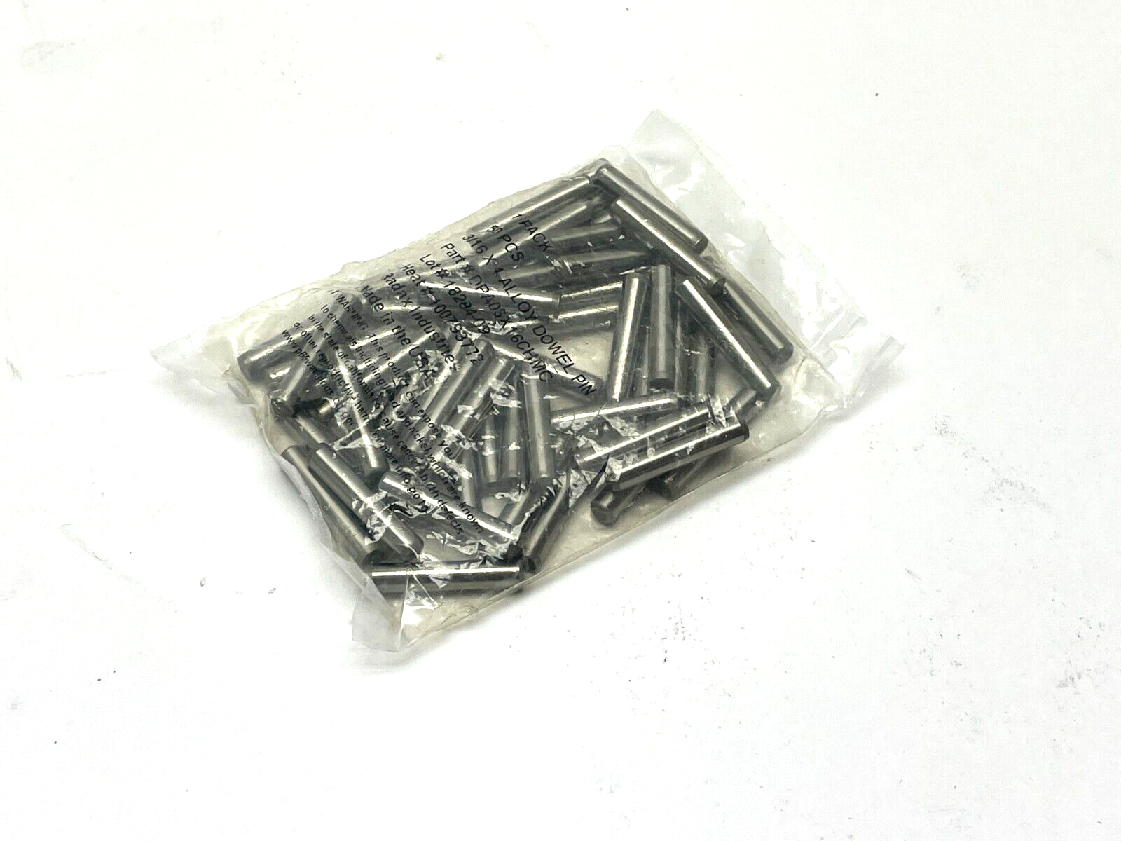 Radax DPA03X16CHMC Alloy Dowel Pins 3/16" x 1" LOT OF 2 Pkgs - Maverick Industrial Sales