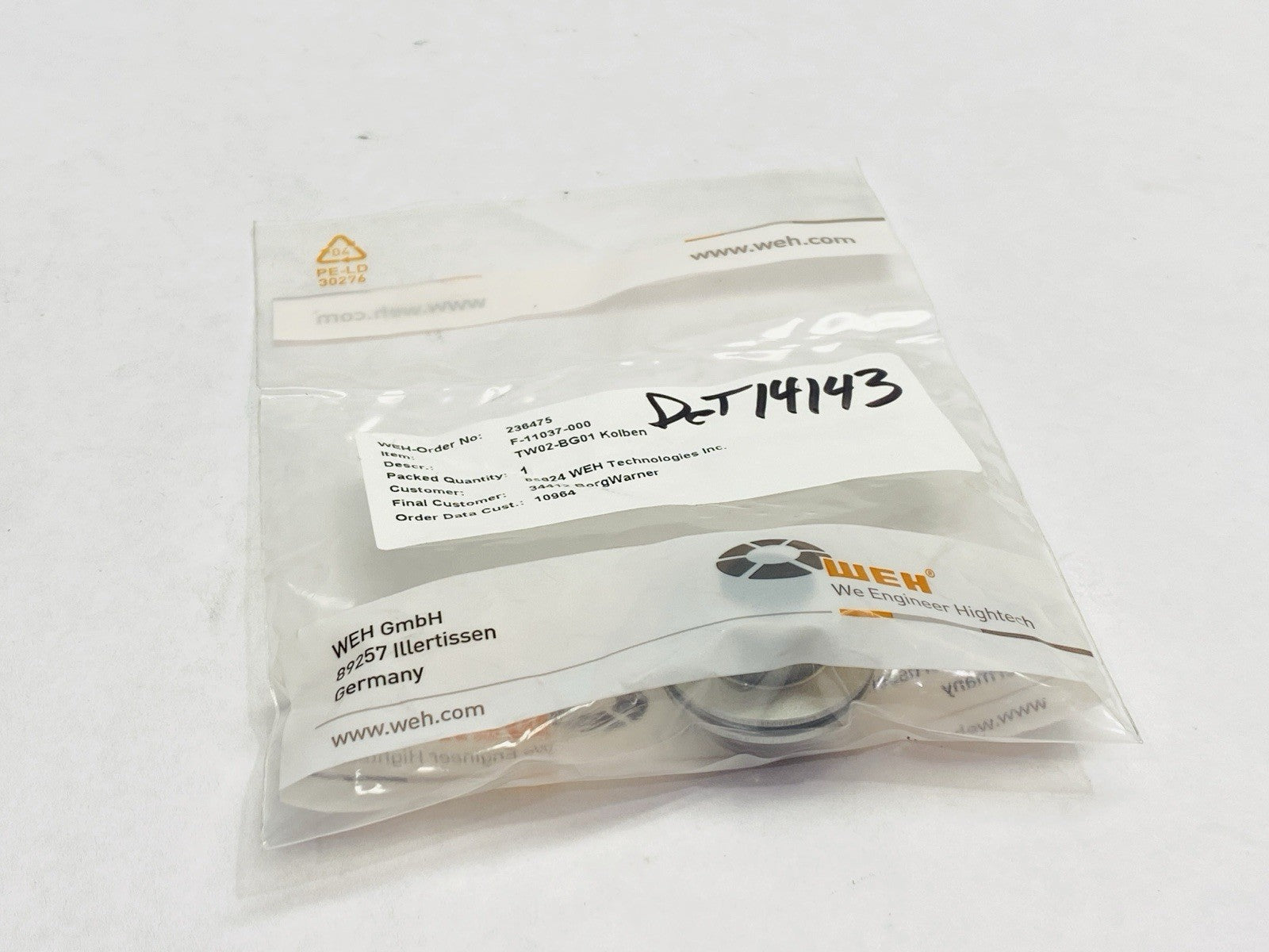 WEH F-11037-000 TW02-BG01 Piston For F-FE01 - Maverick Industrial Sales
