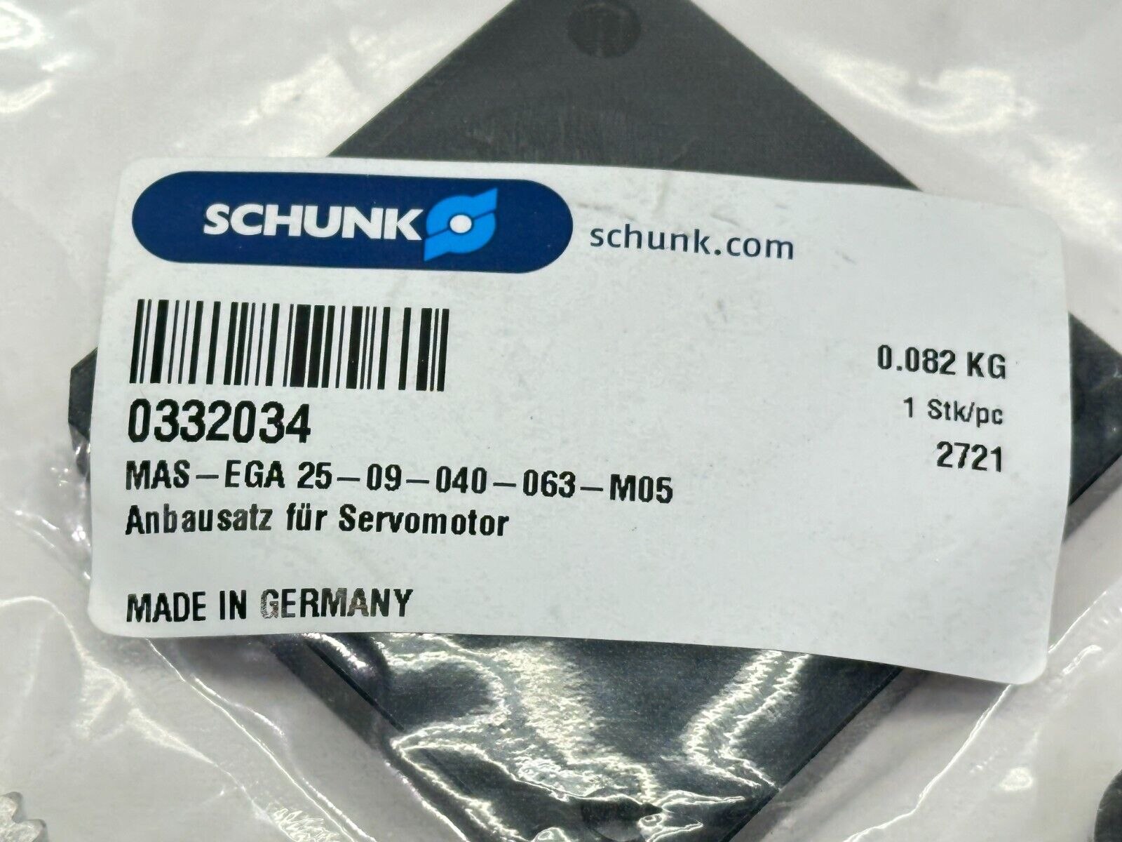Schunk MAS-EGA 25-09-040-063-M05 Servo Motor Bracket 0332034 - Maverick Industrial Sales