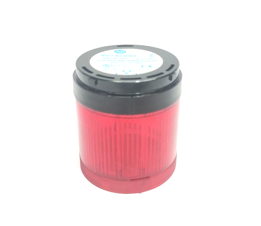 855T-B24DN4 | Allen Bradley Ser. B 70mm Stack Light 24V AC/DC, Red, NO BULB - Used - Maverick Industrial Sales