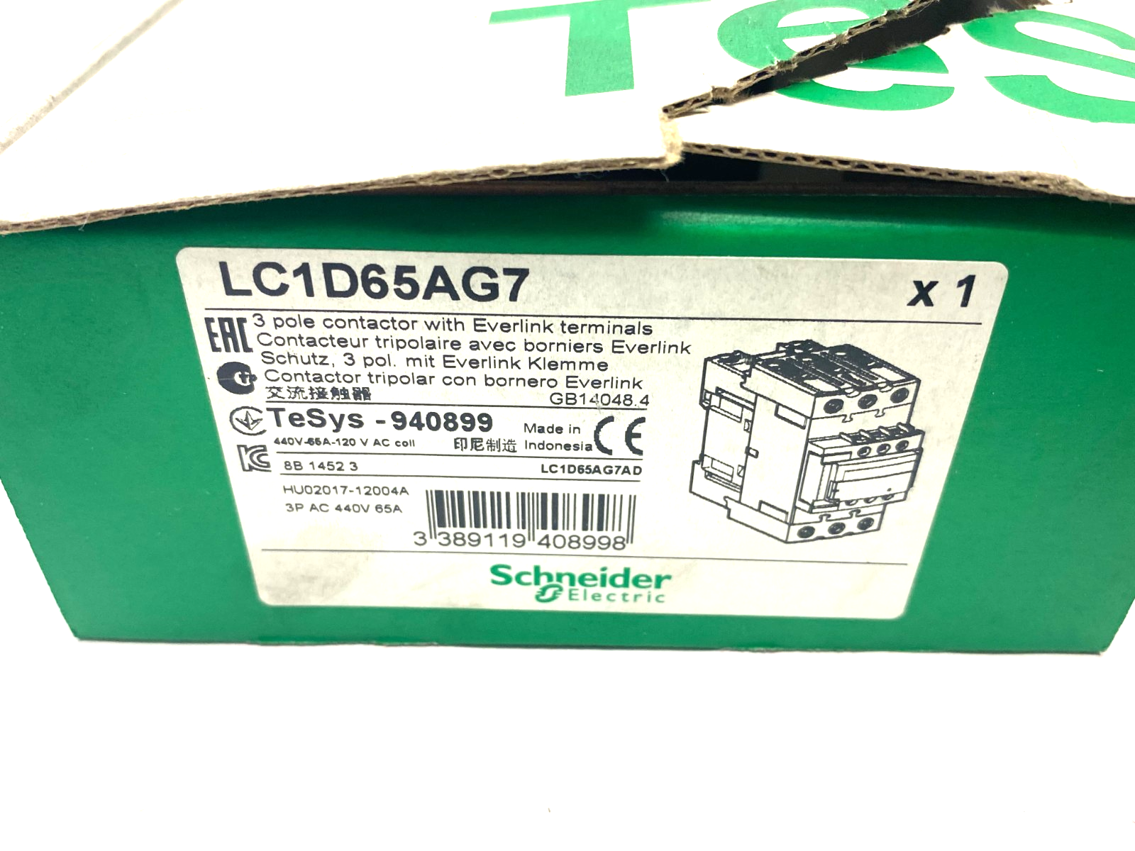 Schneider Electric LC1D65AG7 TeSys Deca Contactor 3-Pole 3NO 940899 - Maverick Industrial Sales