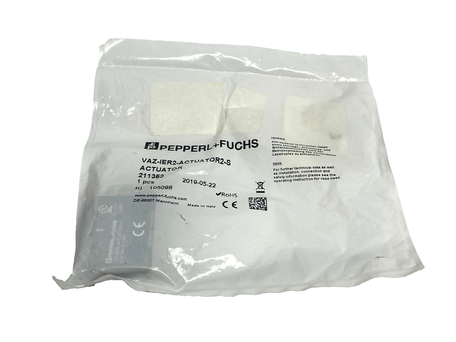 Pepperl+Fuchs VAZ-IER2-ACTUATOR2-S Actuator As-Interface 211353 - Maverick Industrial Sales