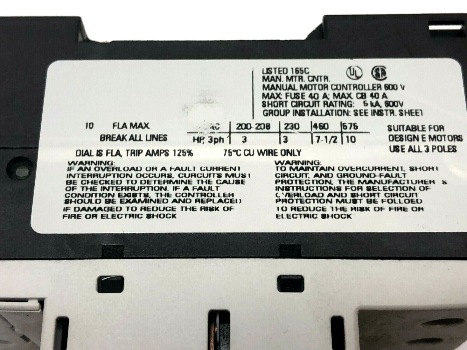 Siemens 3RV1011-1JA10 Motor Starter Protector - Maverick Industrial Sales