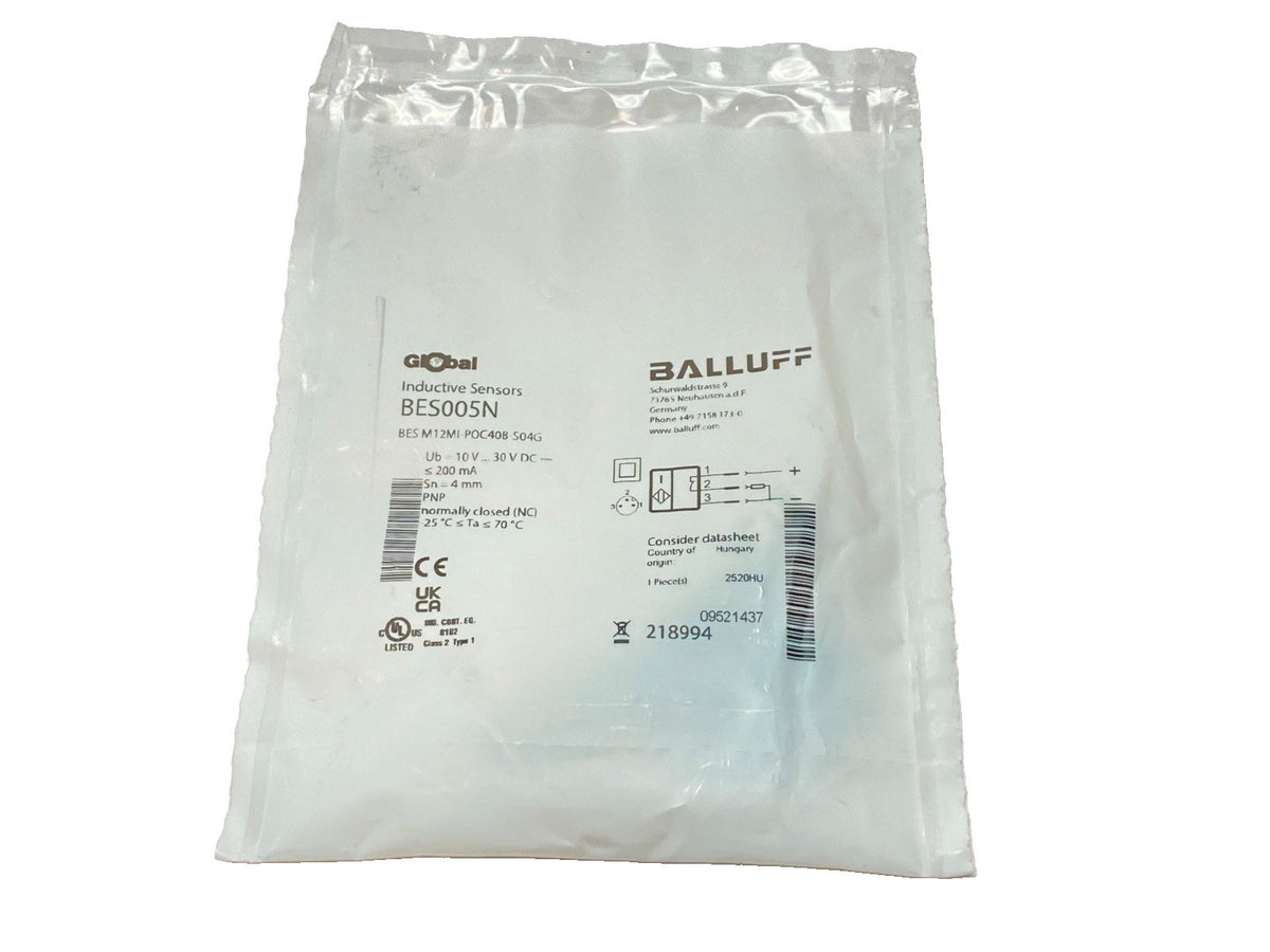 Balluff BES005N Inductive Proximity Sensor BES M12MI-POC40B-S04G - Maverick Industrial Sales
