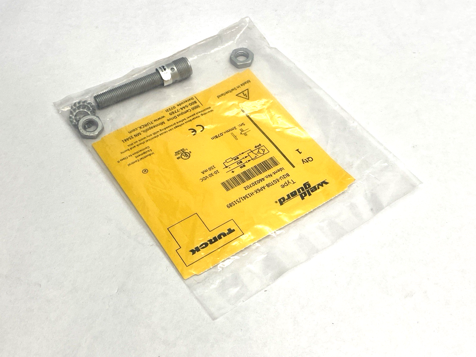 Turck B12U-EGT08-AP6X-H1341/S1589 Weld Guard Proximity Sensor 46020702 - Maverick Industrial Sales