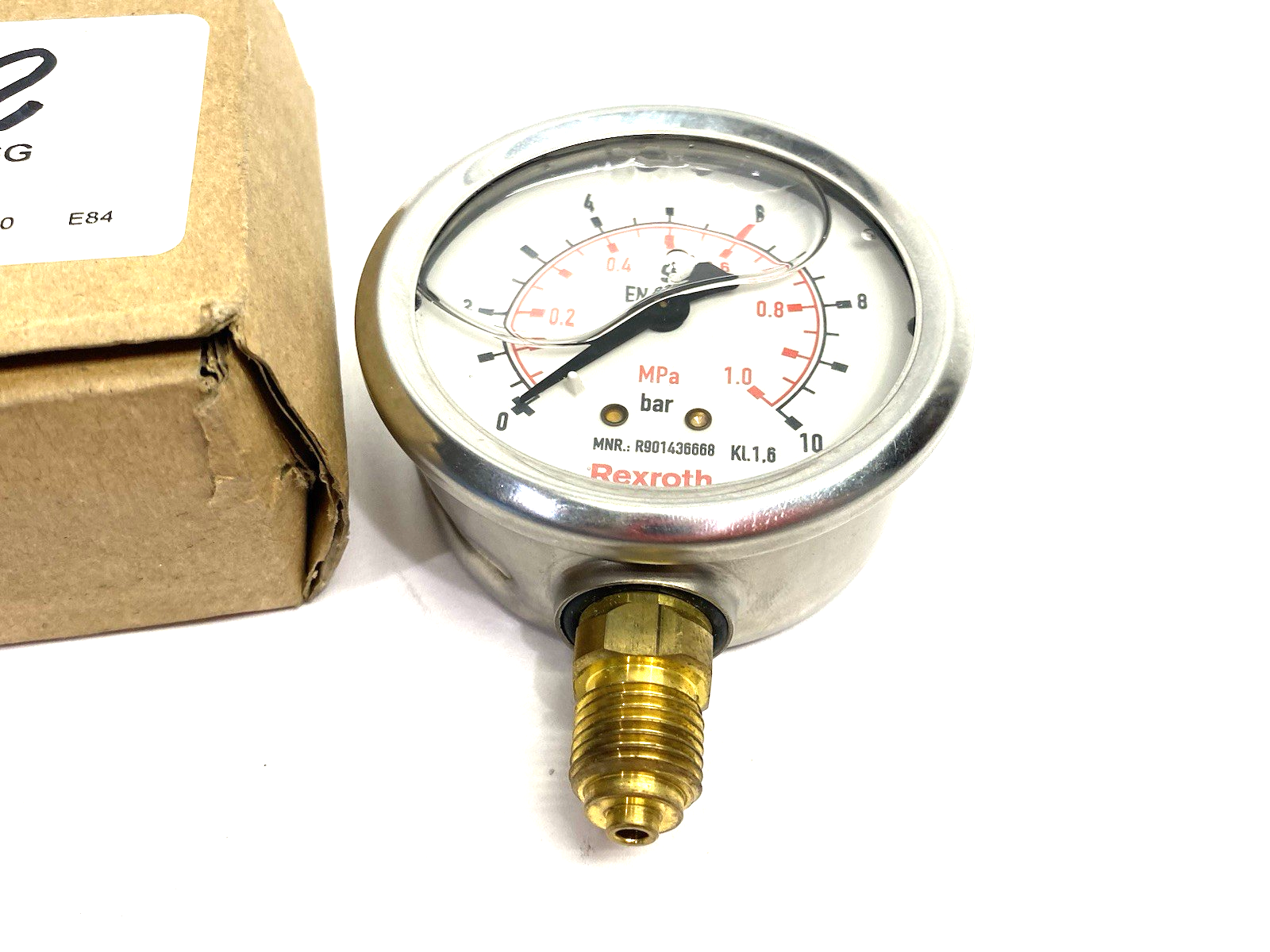Bosch Rexroth R901436668 Manometer Pressure Gauge ABZMM 63- 10BAR/MPA-U/V006G - Maverick Industrial Sales