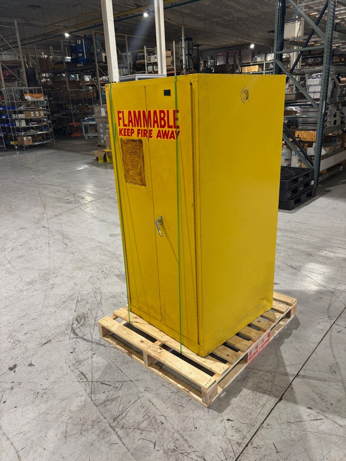 Flammable Liquid Storage Cabinet, Safety Yellow, 31.5"x31.5"x65" No Key - Maverick Industrial Sales