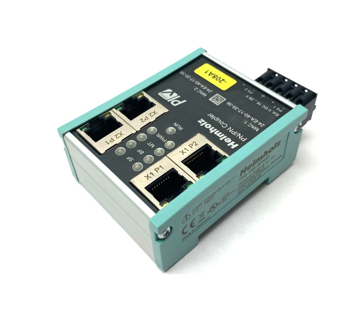 Helmholz 700-158-3PN02 PROFINET to PROFINET Coupler, PN/PN - Maverick Industrial Sales
