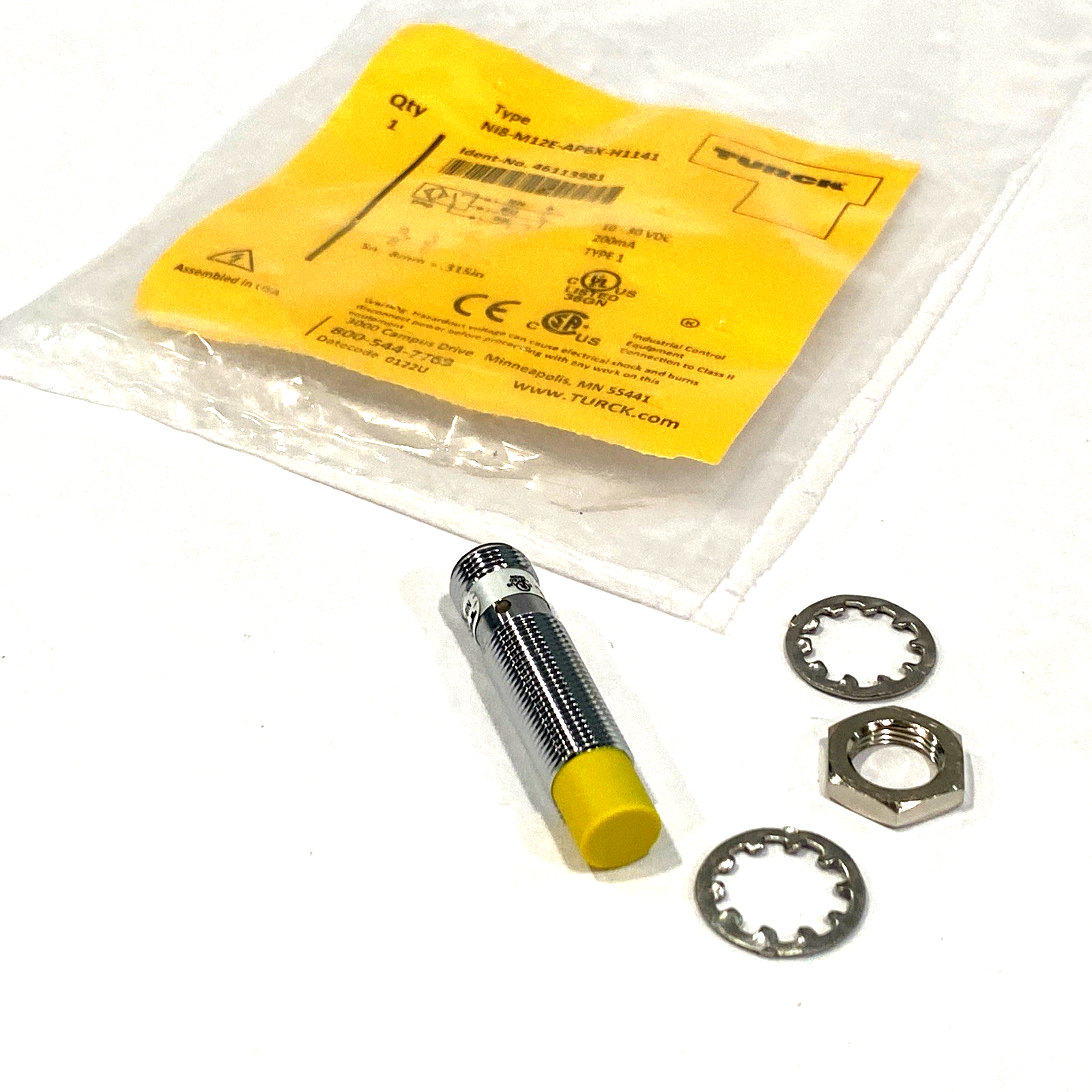 Turck NI8-M12E-AP6X-H1141 Inductive Proximity Sensor 46113981 MISSING NUT - Maverick Industrial Sales