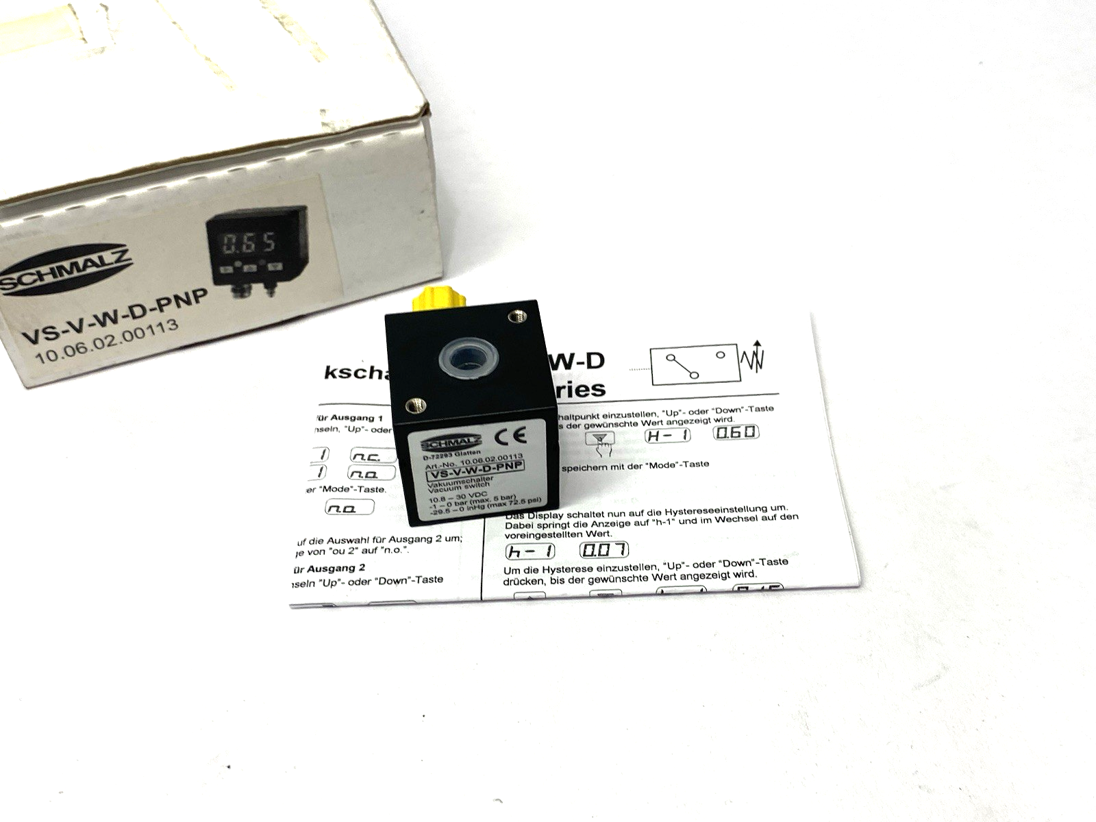 Schmalz VS-V-W-D-PNP Digital Vacuum and Pressure Switch 10.06.02.00113 - Maverick Industrial Sales