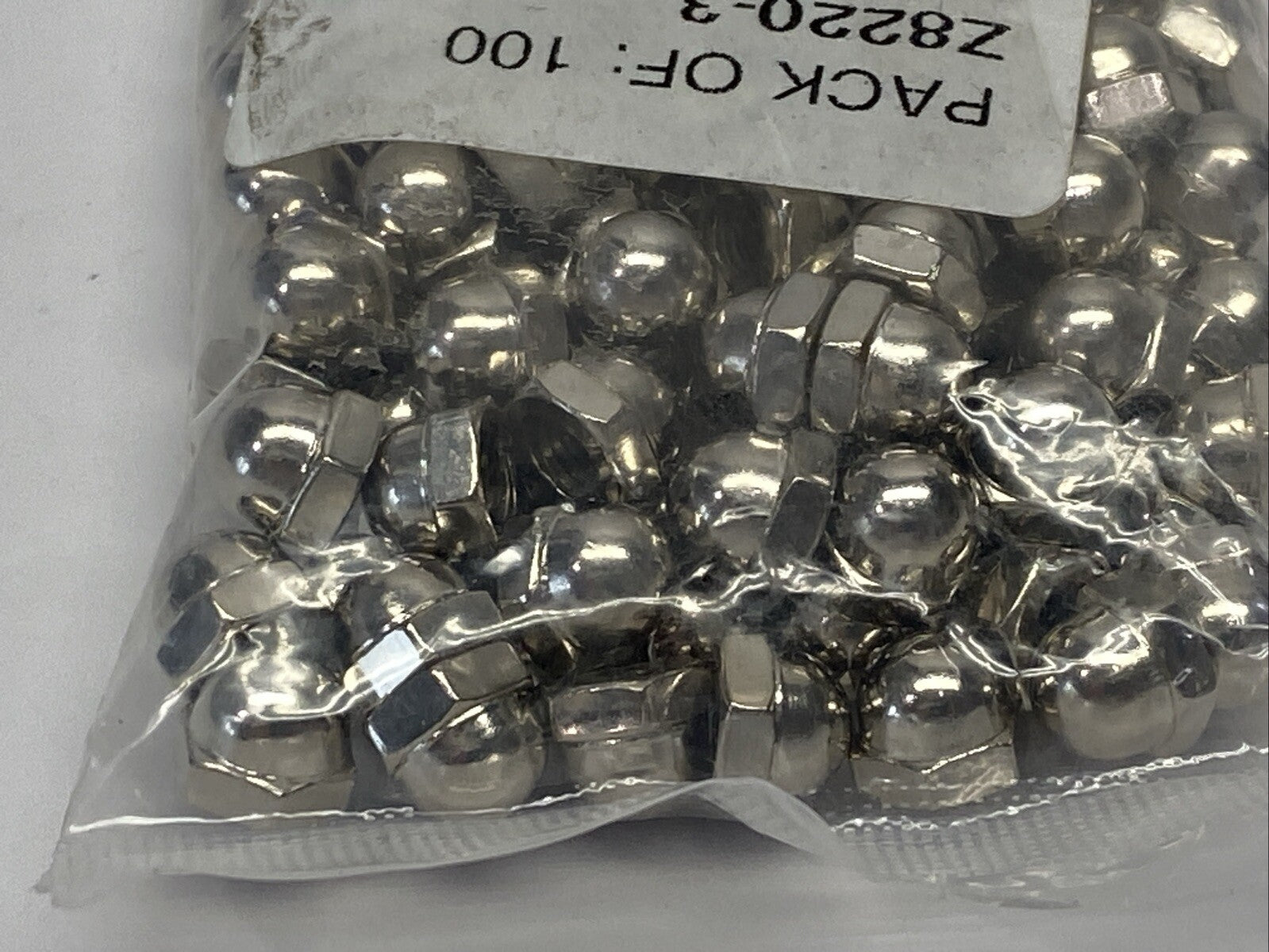 Accurate Mfg Z8220-3 Nickel-Plated Steel Acorn Nut 10-32 3/8" Width PKG OF 100 - Maverick Industrial Sales