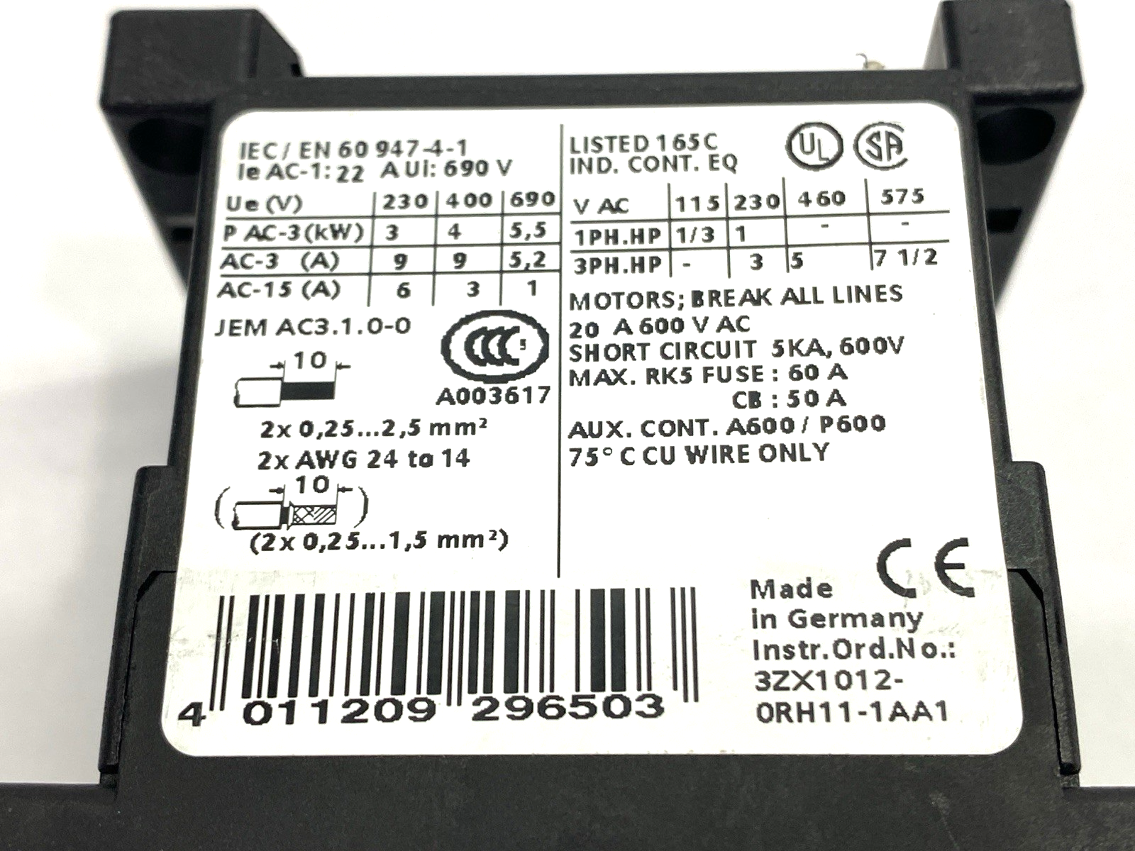 Siemens 3RT1016-2BB41 SIRIUS Contactor 3-Pole 24VDC 4kW 400V 9A - Maverick Industrial Sales