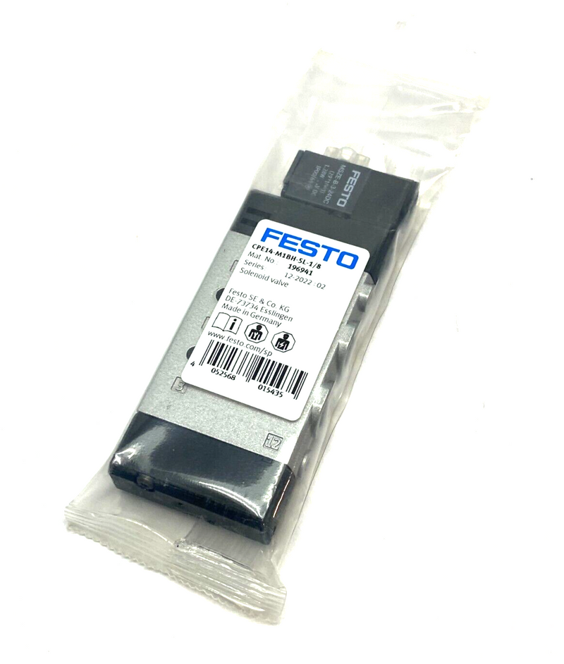 Festo CPE14-M1BH-5L-1/8 Air Solenoid Valve 5/2 Monostable 1/8" Ports 196941 - Maverick Industrial Sales