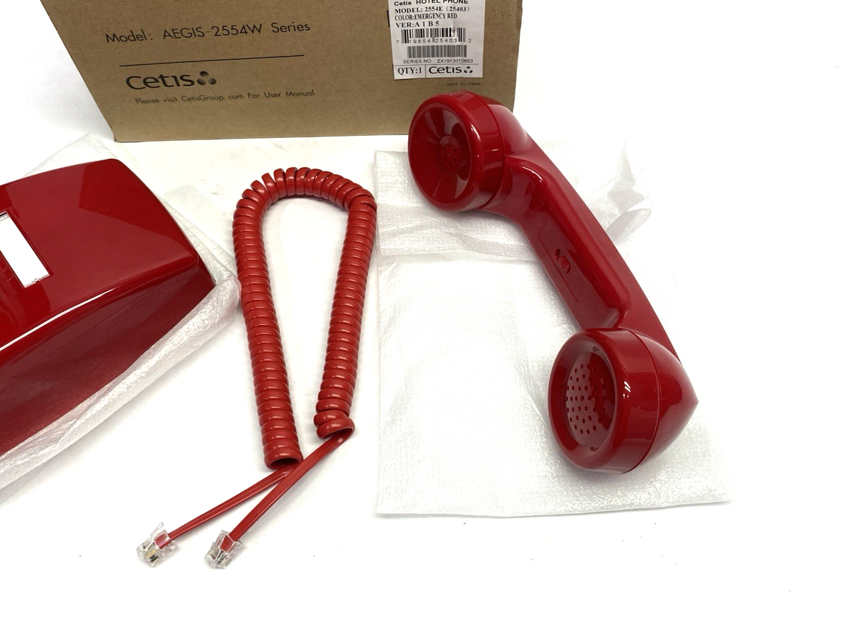 Cetis Scitec 2554E Mountable Emergency Red Corded Telephone, Bell Ringer - Maverick Industrial Sales
