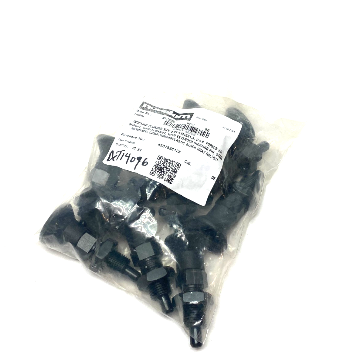 03089-22308 | Norelem Kipp Indexing Plunger M16x1,5 Form B Black PKG OF 10 - New - Maverick Industrial Sales