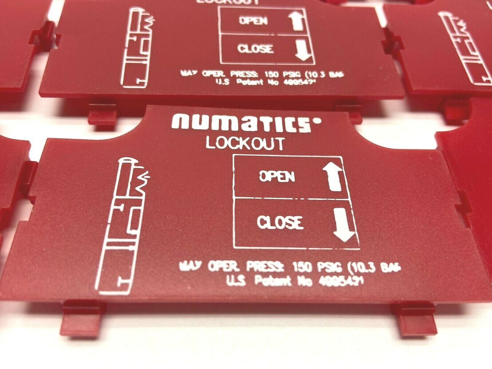 Numatics Red Lockout Pneumatic Valve Cover LOT OF 18 - Maverick Industrial Sales