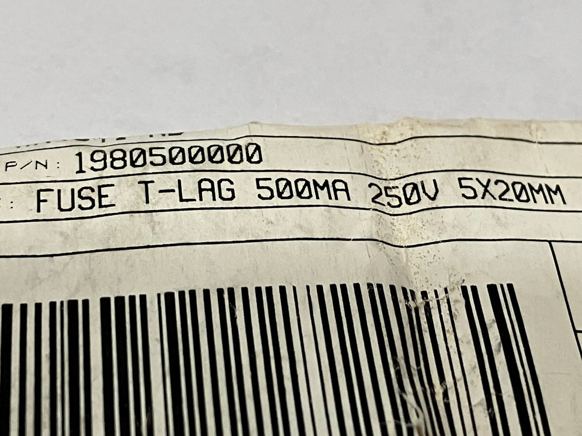 WK4841-ND | Littlefuse Fuse T-LAG 500mA 250V 5X20mm LOT OF 9 - New – Open box - Maverick Industrial Sales