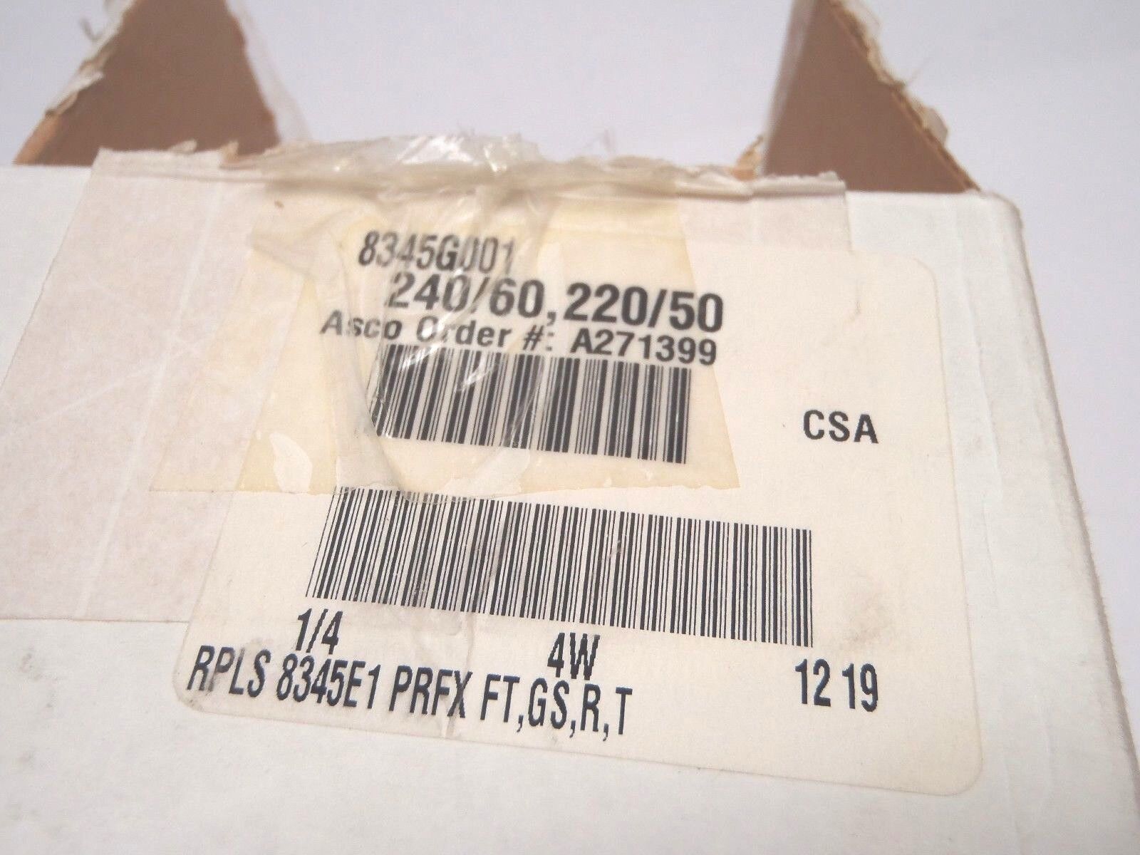 ASCO JKF8345G001 RedHat Solenoid Valve 240/60 220/50 RPLS 8345E PRFX FT,GS,R,T - Maverick Industrial Sales