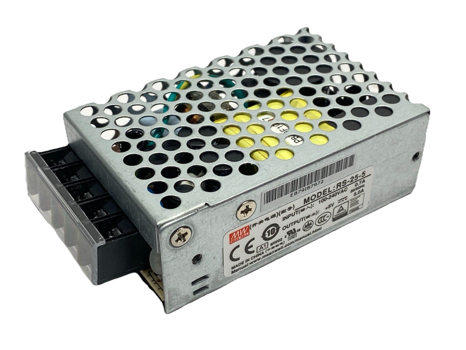 Mean Well RS-25-5 Power Supply Input 0.7A 100-240VAC Output 5A 5V - Maverick Industrial Sales