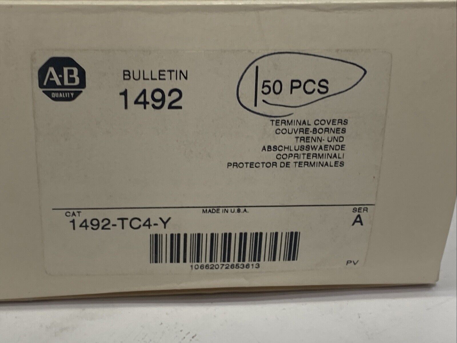 Allen Bradley 1492-TC4-Y Ser A Terminal Covers Yellow LOT OF 50 - Maverick Industrial Sales